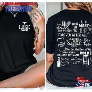 Luke Combs Shirt Country Music Cowgirl Unisex 2 Sided